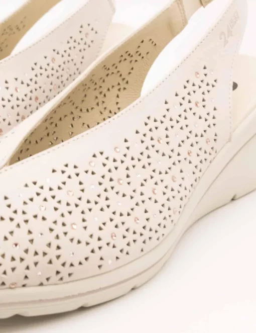 Zapato 24HRS 26449 Relax Crema de Mujer