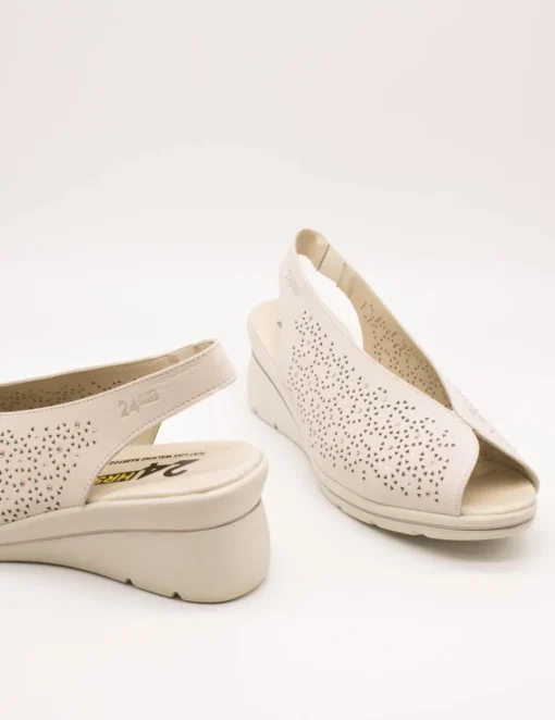 Zapato 24HRS 26449 Relax Crema de Mujer