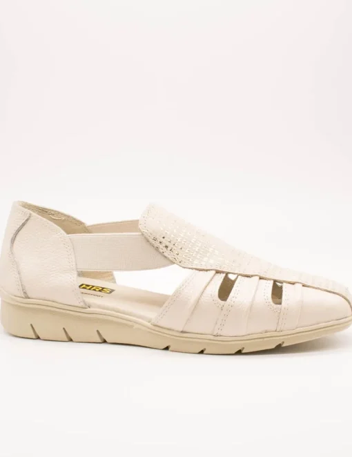 Zapato 24HRS 26421 Square-S Crema - Lino de Mujer