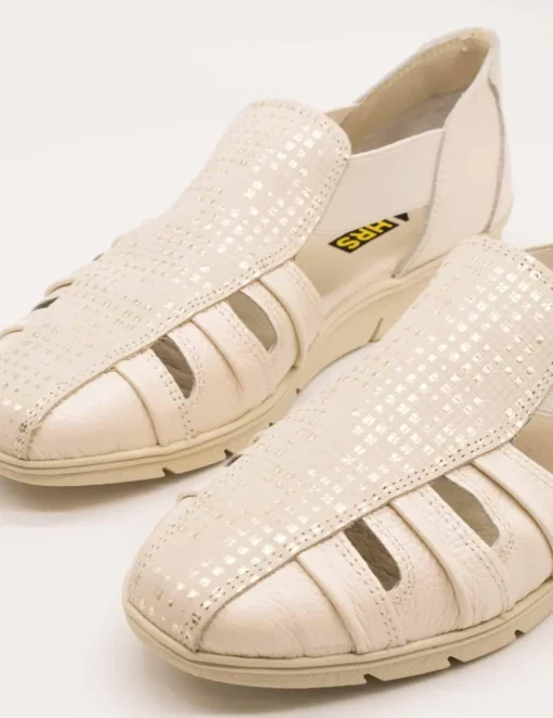 Zapato 24HRS 26421 Square-S Crema - Lino de Mujer