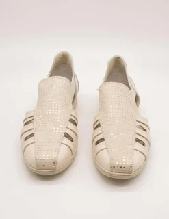 Zapato 24HRS 26421 Square-S Crema - Lino de Mujer