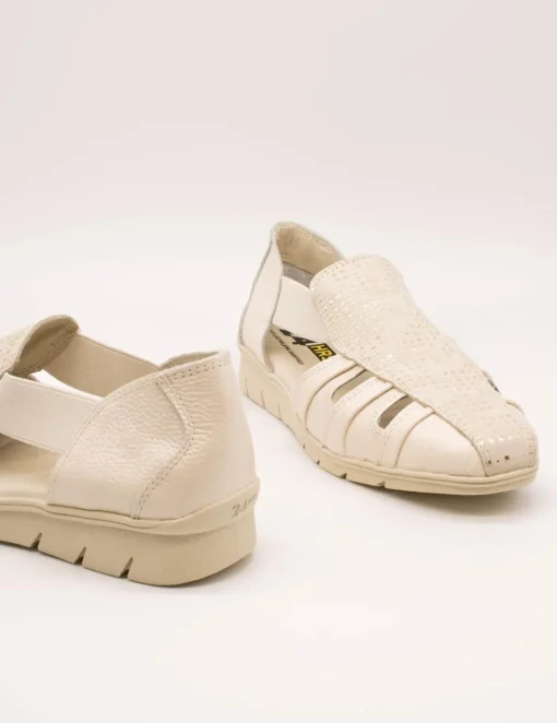 Zapato 24HRS 26421 Square-S Crema - Lino de Mujer