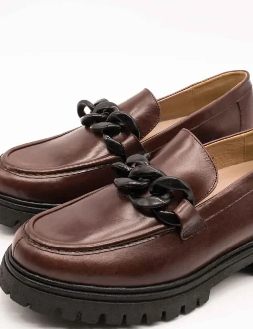 Zapato Pie Santo 235630 Vitelo Caoba de Mujer